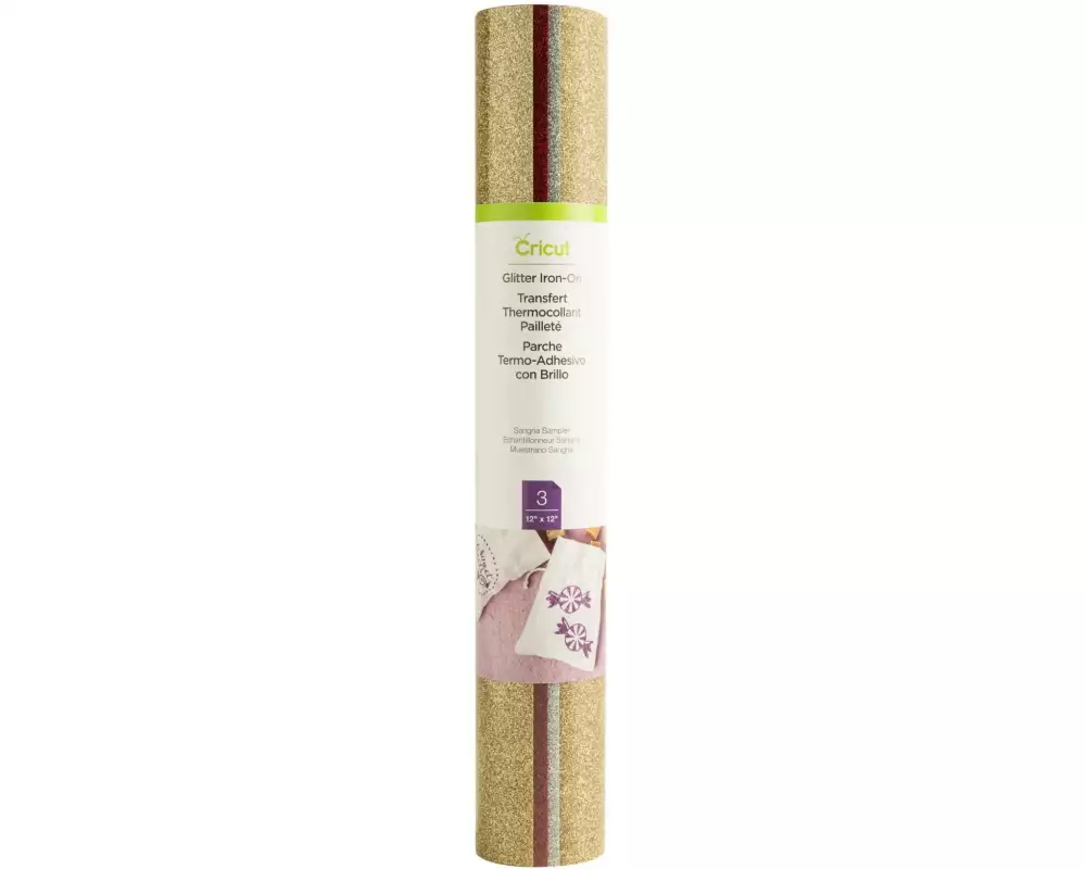 Cricut Aufbügelfolie Glitter Sangria 3 Folien