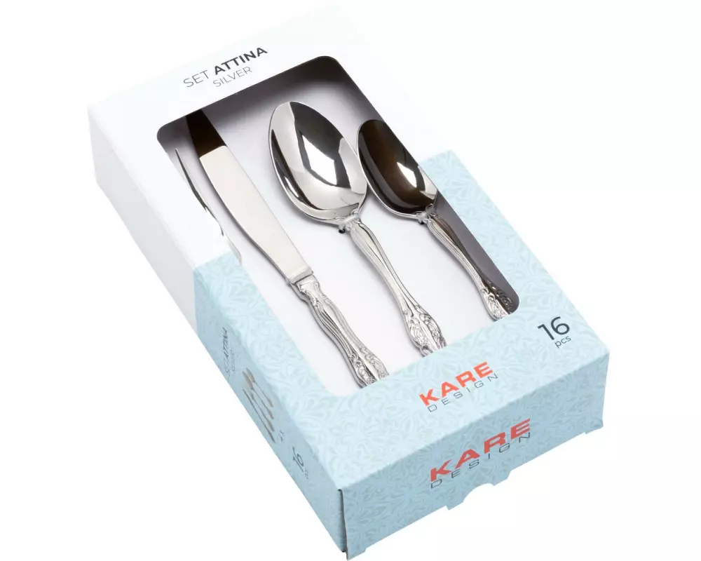 Kare Besteck-Set Attina, 16-teilig, Silber