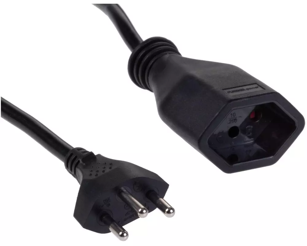 FURBER.power Verlängerungskabel T13-T12 1 m Schwarz