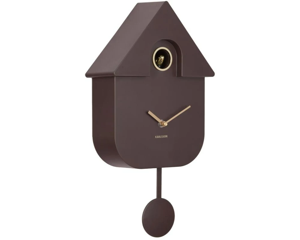 KARLSSON Wanduhr Modern Cuckoo Oro Earth Brown