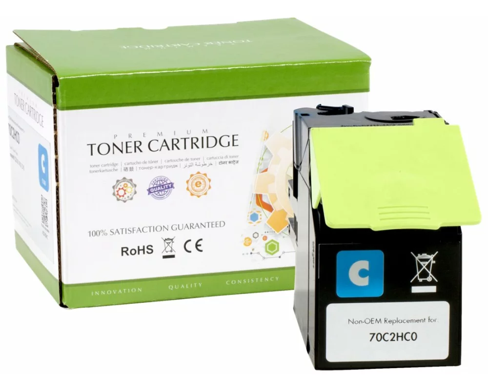 STATIC Toner cartridge compatible with Lexmark 70C2HC0 cyan compatible 3.000 pages
