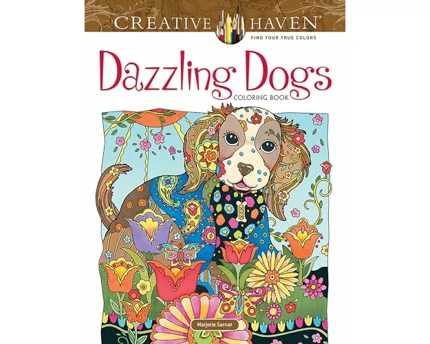 Creative Haven Dazzling Dogs Coloring Book