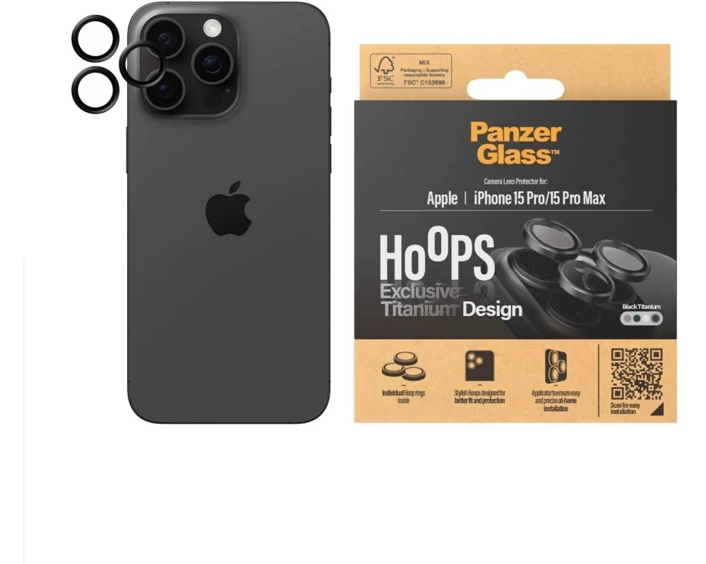 Panzerglass Kameraschutz Hoops iPhone 15 Pro/15 Pro Max
