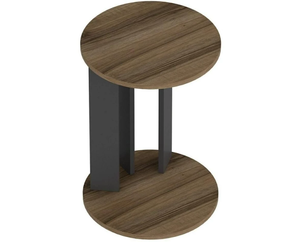 Woody Fashion Beistelltisch Ema 34 x 64 cm, Braun/Schwarz