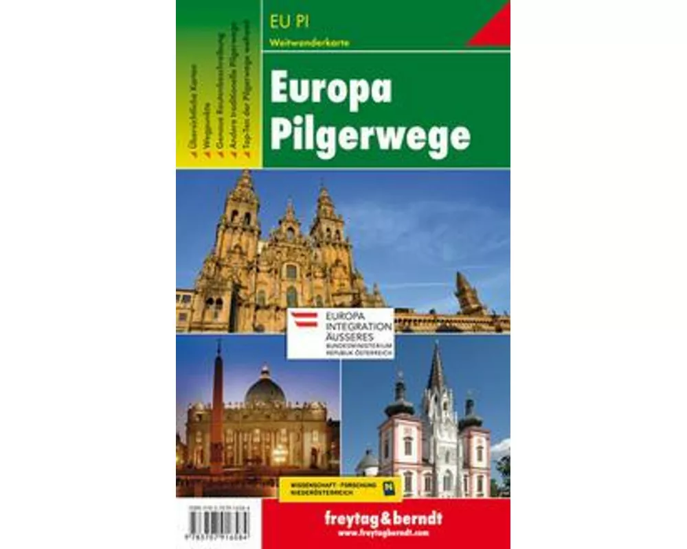 freytag & berndt Wanderkarte EU PI Europa Pilgerwege 1:2 Mio