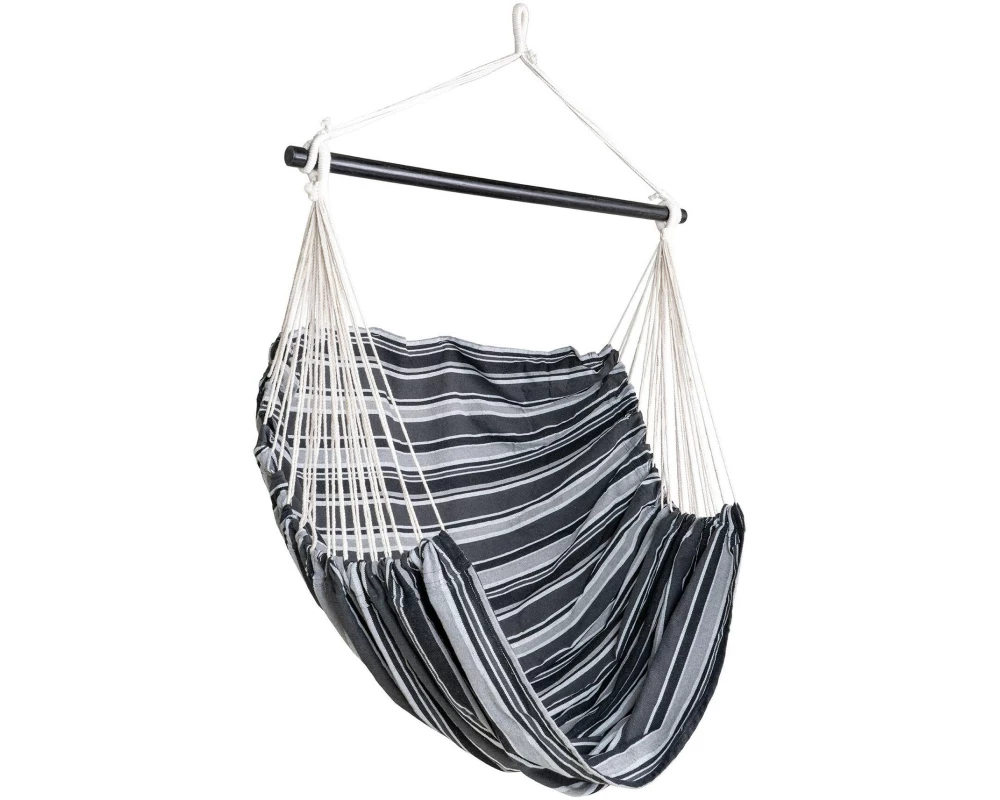 House Nordic Lamia Hängesessel Polyester, Baumwolle, Holz, grau, schwarz