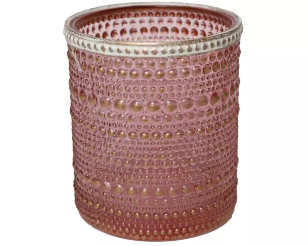 CHALET Windlicht Lingan 12 cm, Glas, Rosa