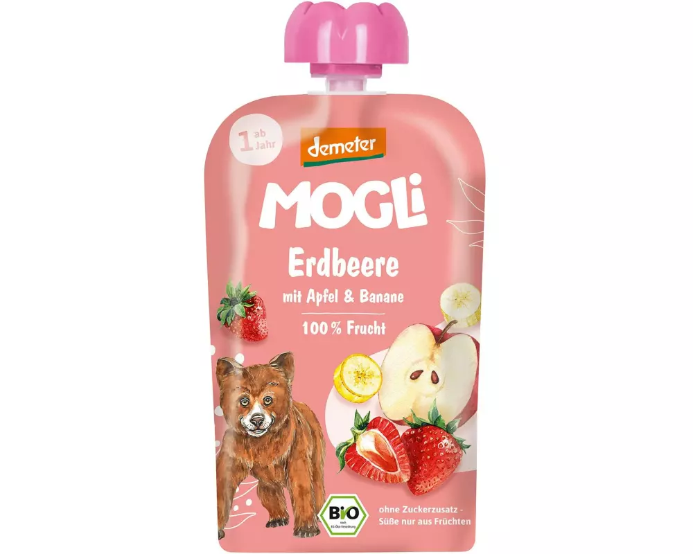 Mogli Quetschbeutel Erdbeere mit Apfel und Banane 100 g