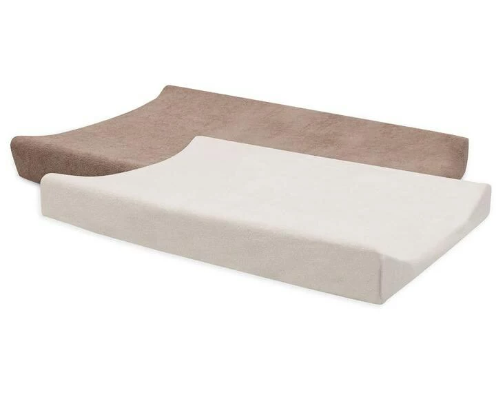 Jollein Wickelauflagenbezug 2er Set 50 x 70 cm, Milky Coffee/Ivory