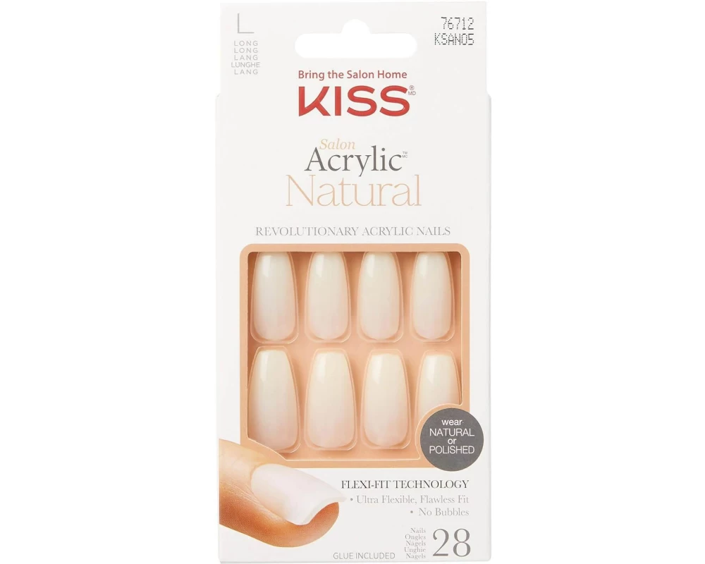 Kiss Salon Acrylic Natural Nails – Strong Enough 28 Stück