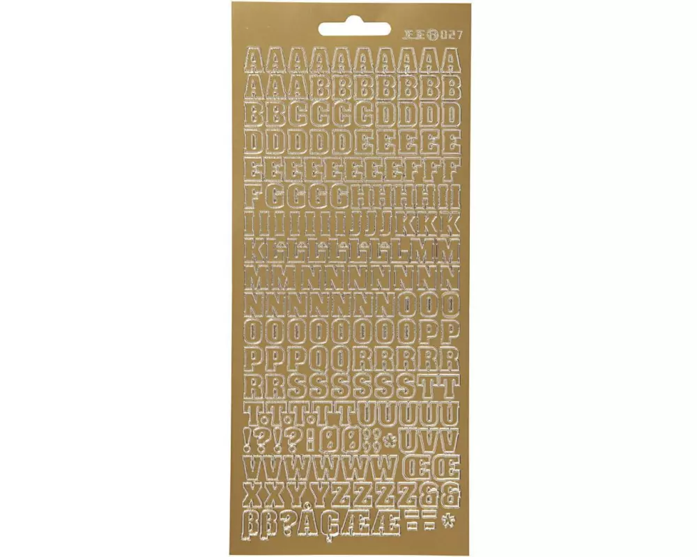 Creativ Company Metallic Sticker 10 cm x 23 cm Buchstaben, Gold, 1 Blatt