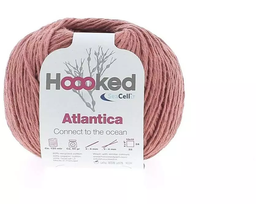 Hoooked Baumwollgarn Hoooked Atlantica SeaCell Garn Rot