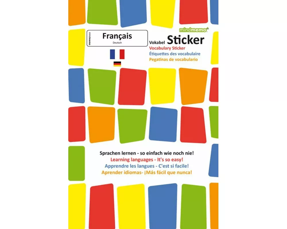 mindmemo Vokabel Sticker - Grundwortschatz Französisch / Deutsch - 280 Vokabel Aufkleber - Zusammenfassung