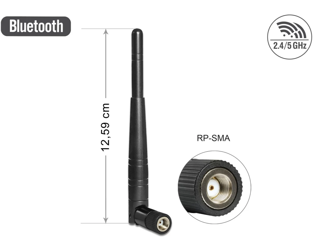 Delock WLAN 802.11 ac Antenne RP-SMA St RP-SMA 3 dBi Rundstrahl