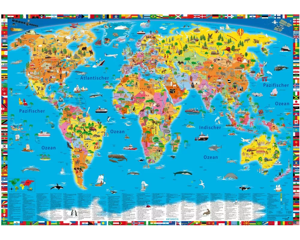 Illustrierte politische Weltkarte