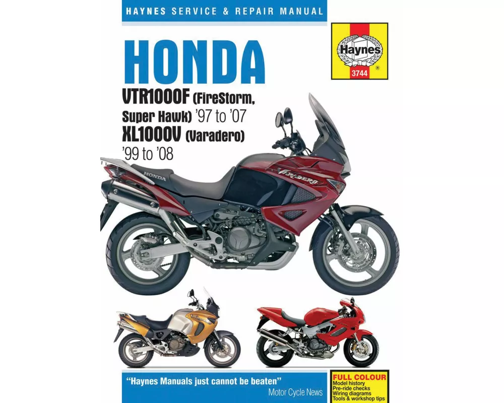 Honda VTR1000F (FireStorm, Super Hawk) (97 - 07) & XL1000V (Varadero) (99 - 08) Haynes Repair Manual