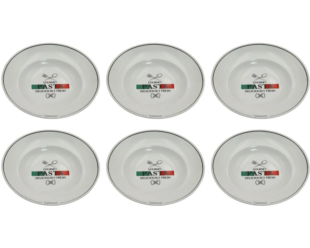 Mäser Suppen- & Pastateller Pasta Gourmet 27 cm, 6 Stück, Weiss