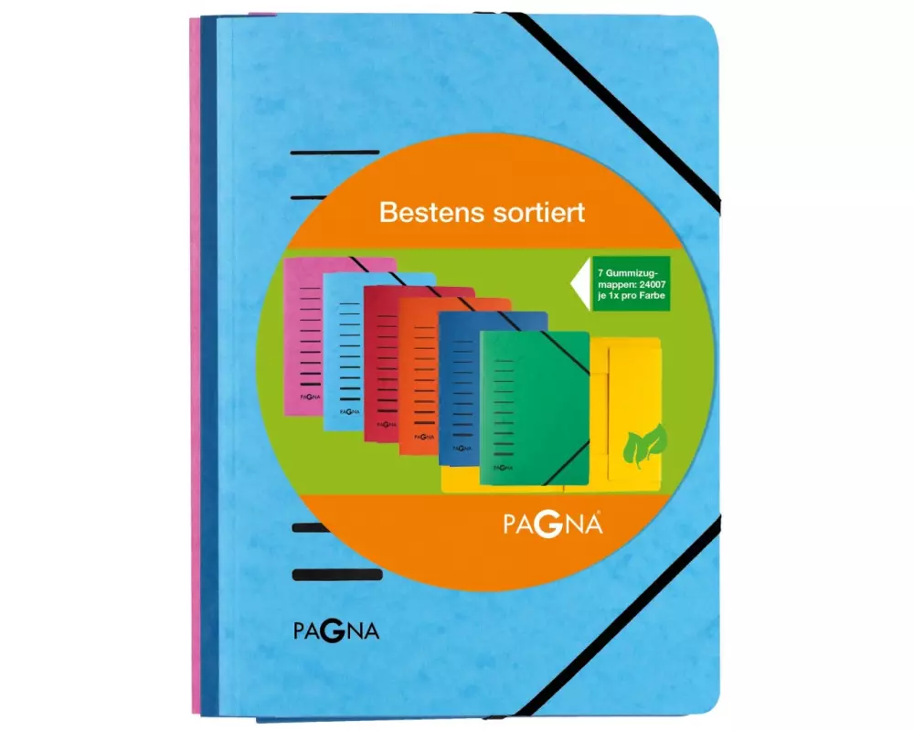 Pagna Gummibandmappe A4 7 Farben
