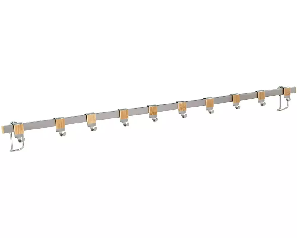 Wenko Hängeleiste Premium 80 x 2.5 x 4 cm Braun/Silber