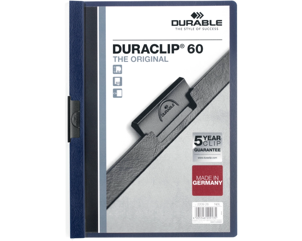 DURABLE Klemmhefter DURACLIP 60 220928 für 60 Blatt A4 nachtblau