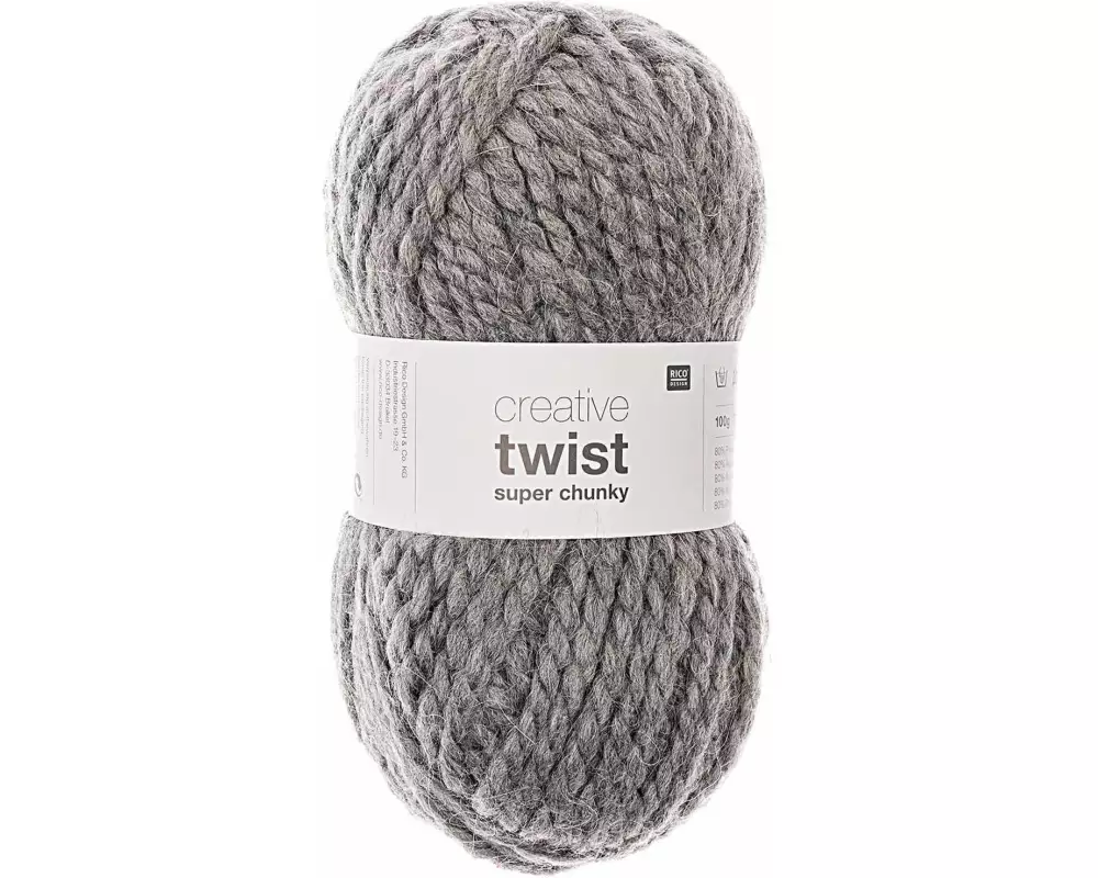 Rico Design Wolle Creative Twist Super Chunky 100 g Hellgrau