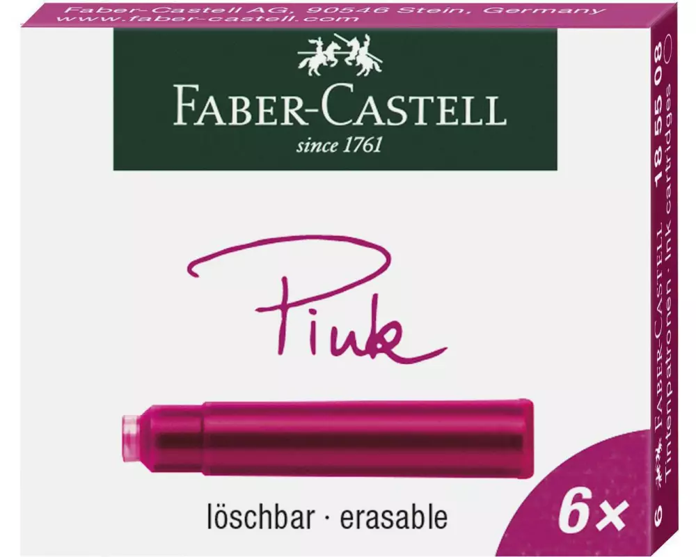 Faber-Castell Tintenpatrone Pink, 6 Stück