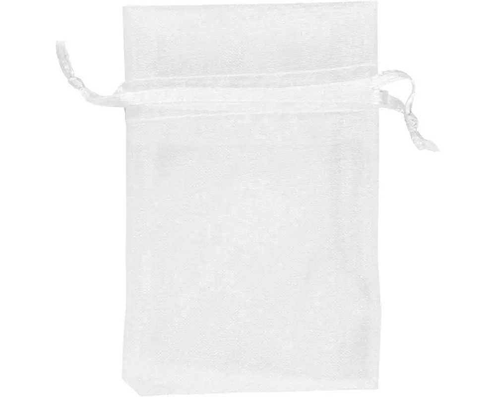 Creativ Company Organzabeutel Organza 7 x 10 cm Weiss, 10 Stück