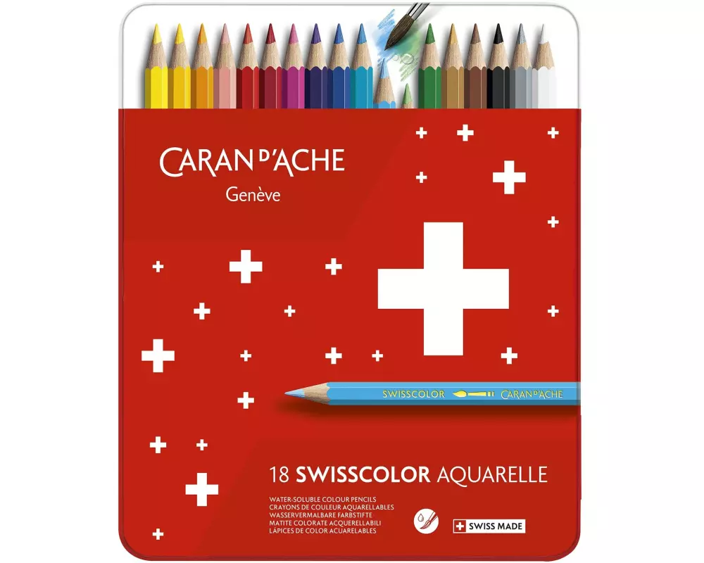 Caran d'Ache Aquarellfarbstifte Swisscolor 18 Stück