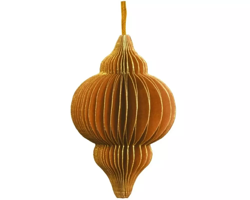 Tranquillo Weihnachtskugel aus Papier Rost/Gold