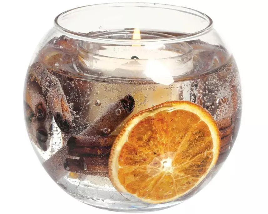 Stoneglow Weihnachtskerze Festive Wishes rund, Transparent