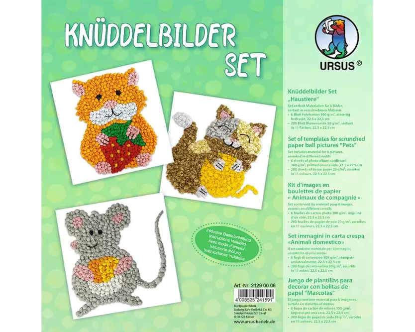 URSUS Bastelset Knüddelbilder Haustiere