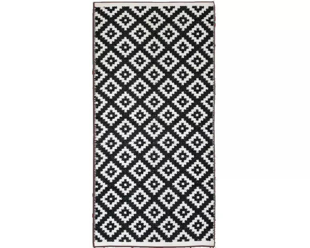 CHALET Teppich Corner 140 cm x 70 cm, Schwarz/Weiss