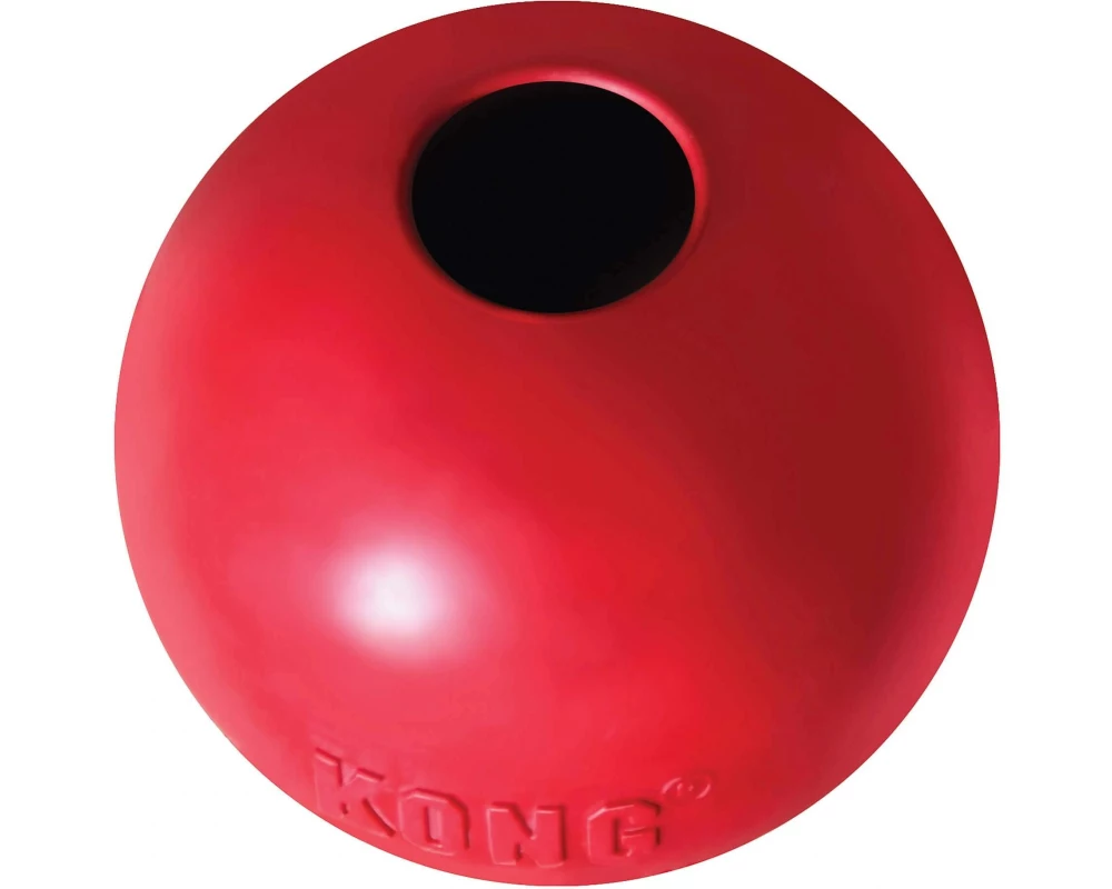 Kong Hunde-Spielzeug Ball Classic M mit Loch Rot