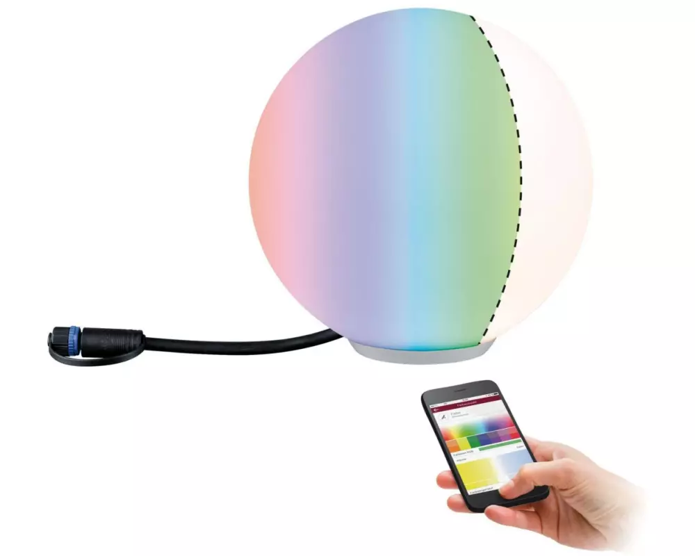 Paulmann Gartenleuchte Plug & Shine GLOBE RGBW, ZigBee