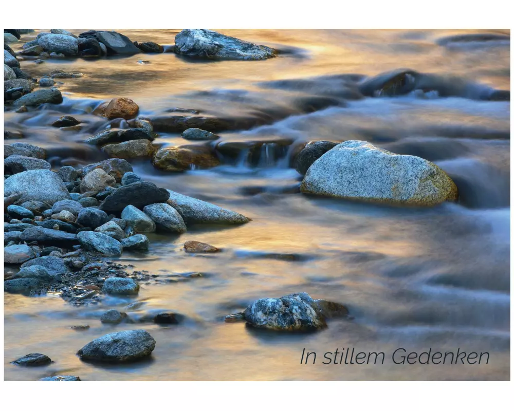 Natur Verlag Trauerkarte Steine im Bach 17.5 x 12.2 cm