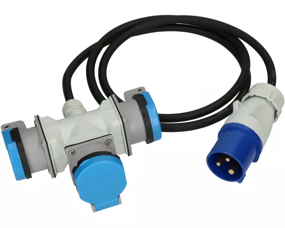 maxCAMP Verlängerungskabel H07RN-F3G1.5, 3 x CEE16-3 TYP 23, 1.5 m