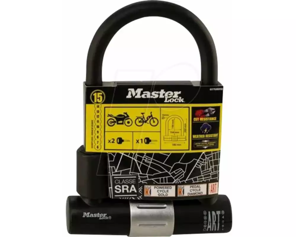 Masterlock U-Bügelschloss gehärteter Stahl, Schwarz
