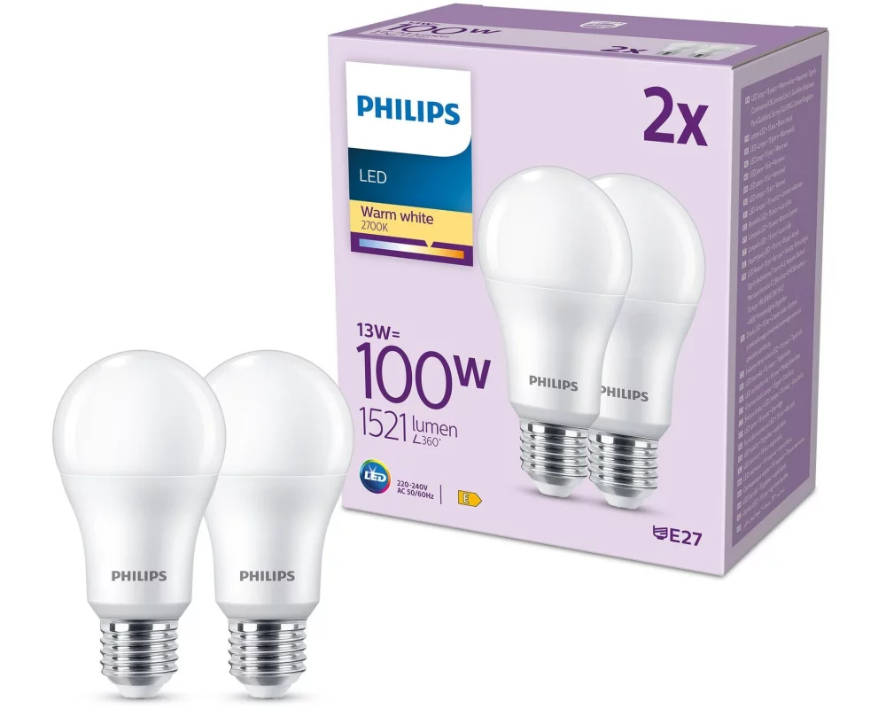 Philips Lampe LED 100W A67 E27 WW FR ND 2CT/6 EC Warmweiss (WW)