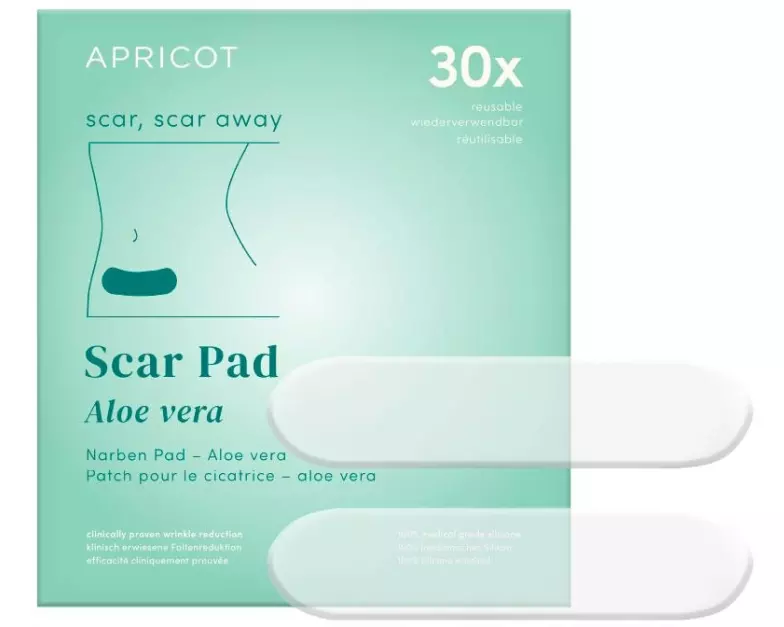 Apricot Narben Pad mit Aloe vera 2 Stück, wiederverwendbar