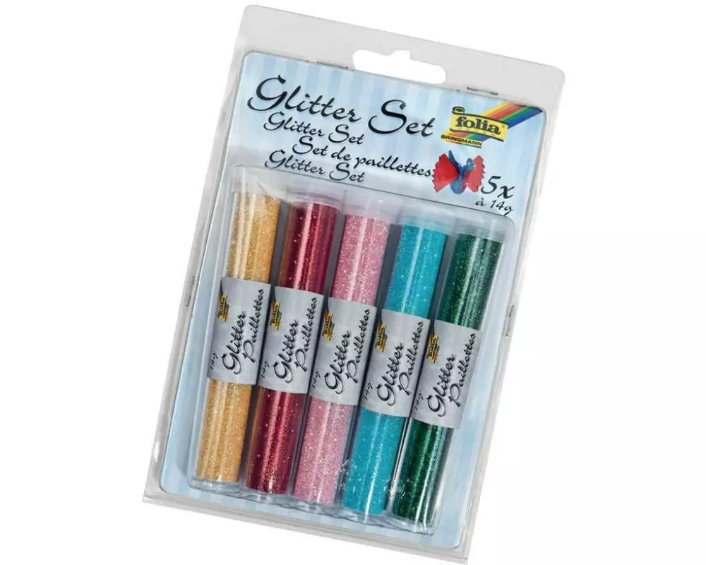 Folia Glitzerset mit 5 Tuben