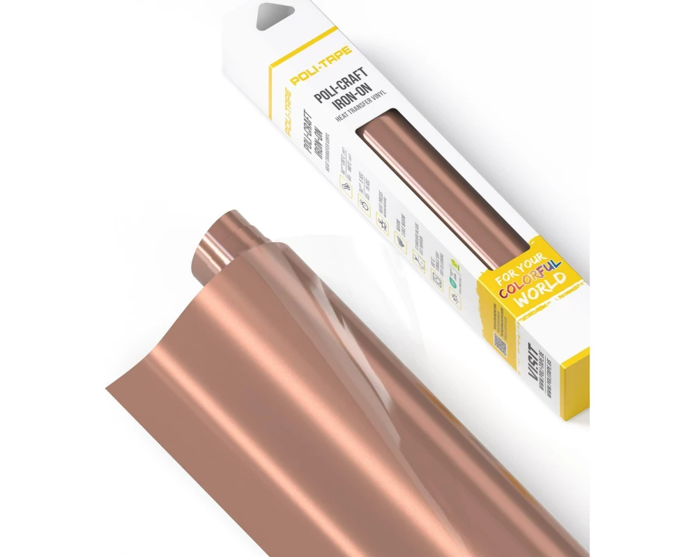Poli-Tape Aufbügelfolie Poli-Flex turbo, 30.5 x 122 cm, Roségold