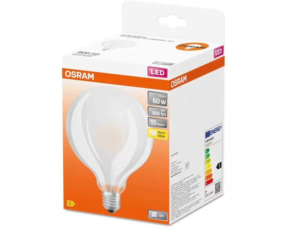 OSRAM Lampe Star Retrofit Globe, 6.5W, E27 Warmweiss