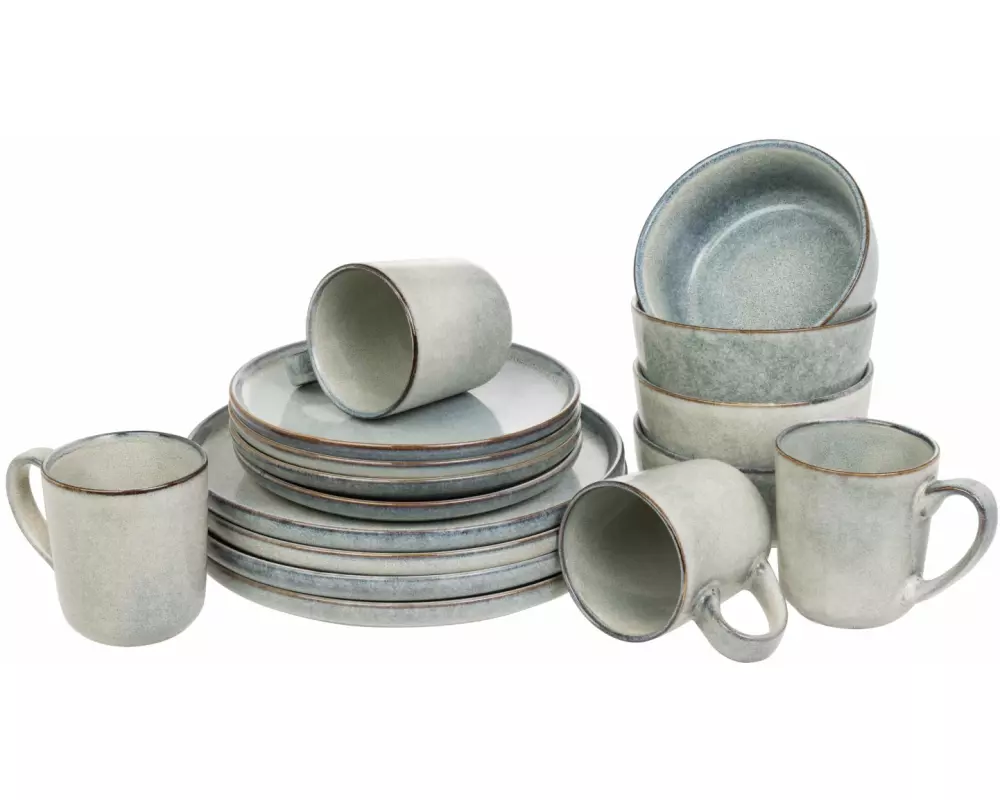 FURBER Speise-Service 16-teilig, Blau/Grau