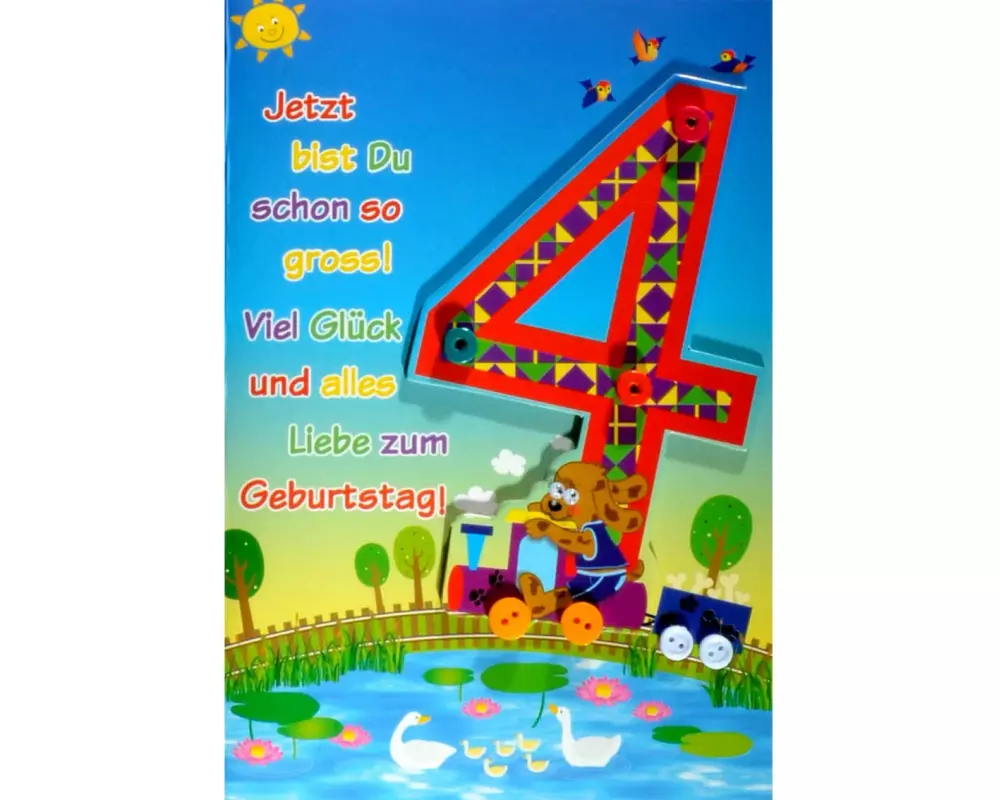 ABC Geburtstagskarte 4. Geburtstag B6