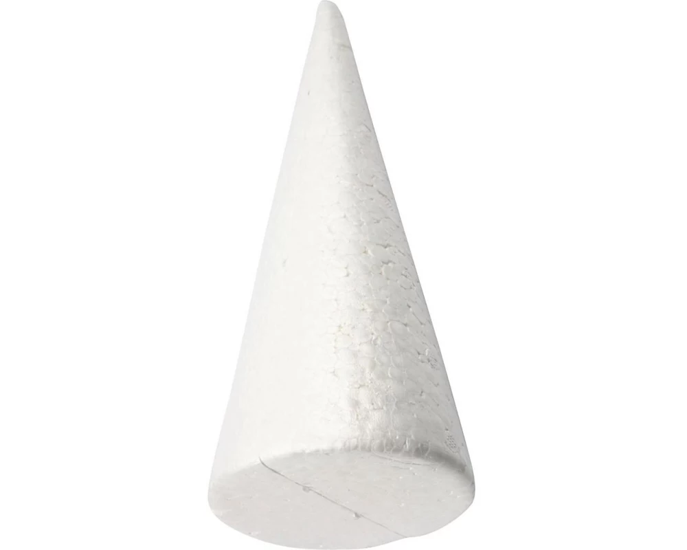 Creativ Company Styropor-Kegel 1 Stück, 25 cm, Weiss