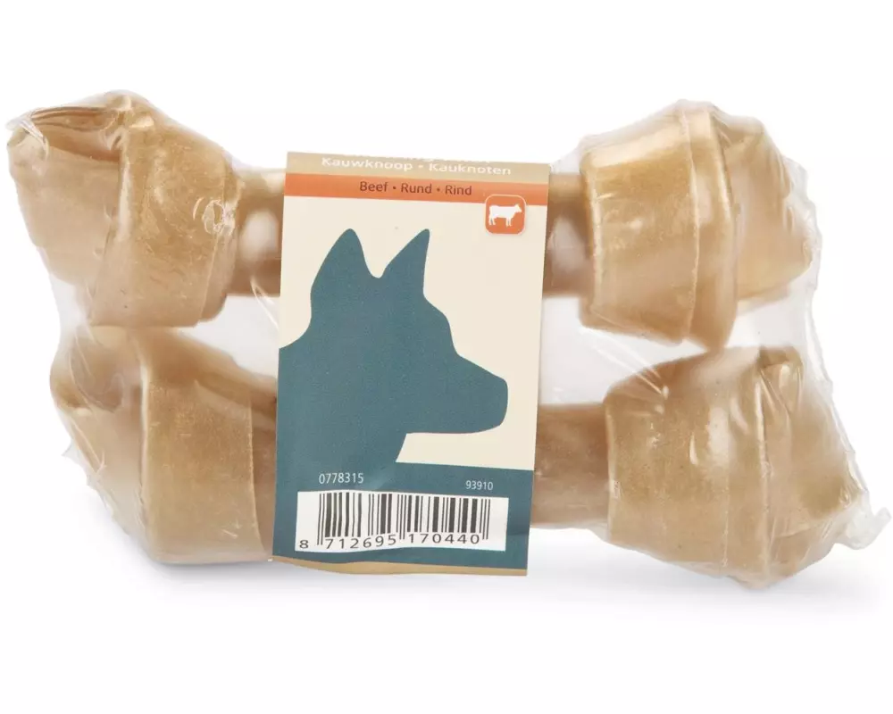 Beeztees Kauknoten Rinderhaut, 12 cm, 2 Stk.