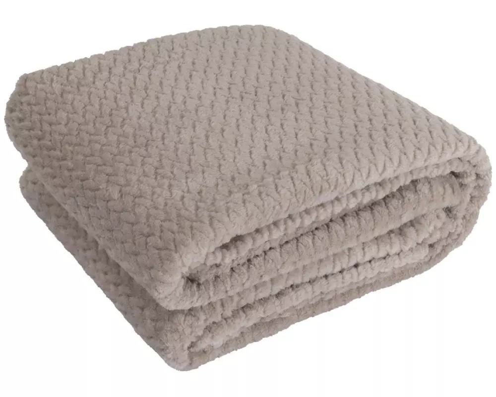 Hubatka Decke Plaid Uni 220 x 180 cm, Sand