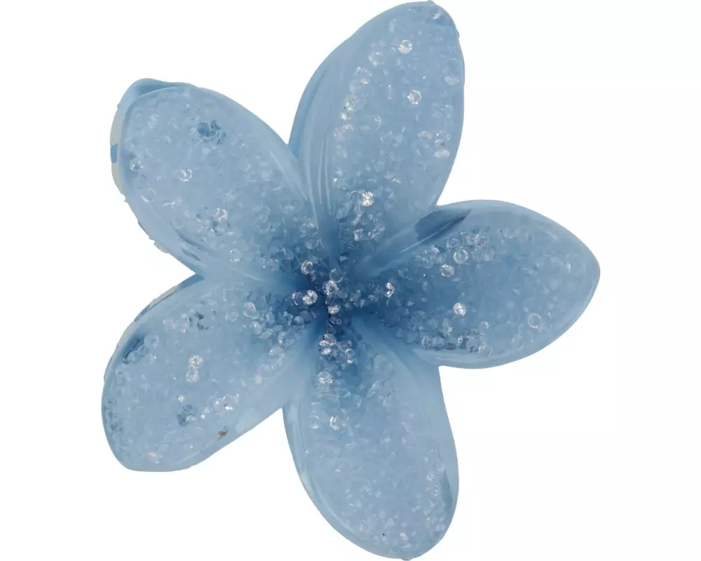 SOLEY Blütenhaarklemme Blau 8 cm