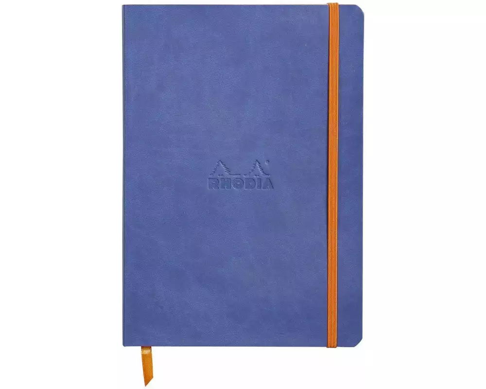 Rhodiarama flexibles Notizbuch A5 80 Blatt Dot-Lineatur, saphirblau 90g, mit Gummizugverschluss