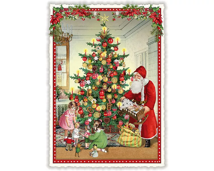 Postkarte / Christmas / hoch / blanko